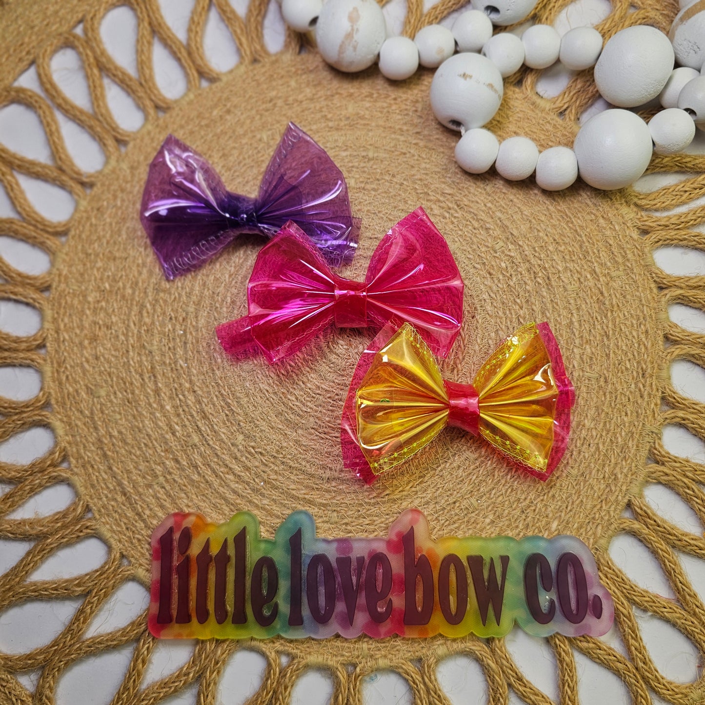 Rainbow Jelly Ribbon Swim Bows