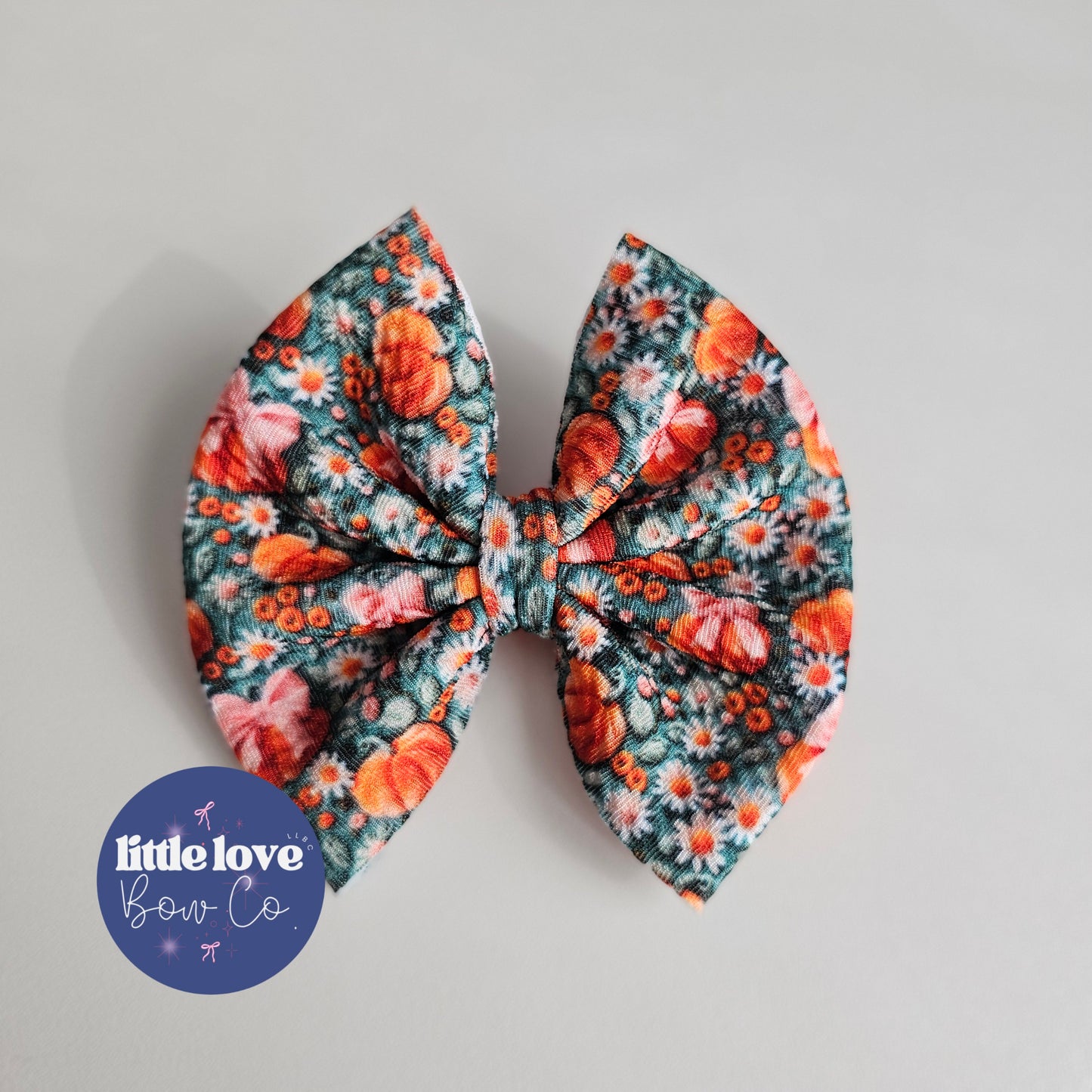 4" Teal Floral Pumpkins (clip or nylon specify in checkout notes)