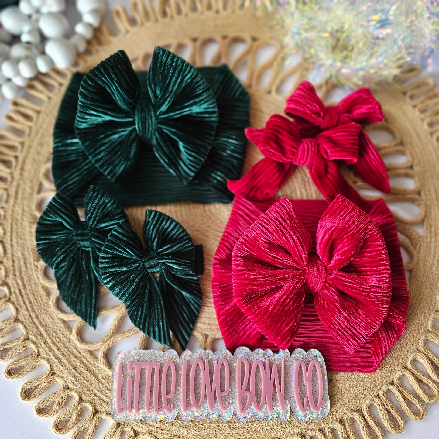 Green Pleated Velvet