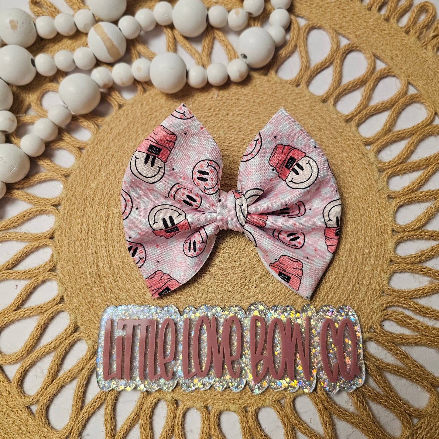 Lovey Faces 5" bow - specify nylon or clip in checkout