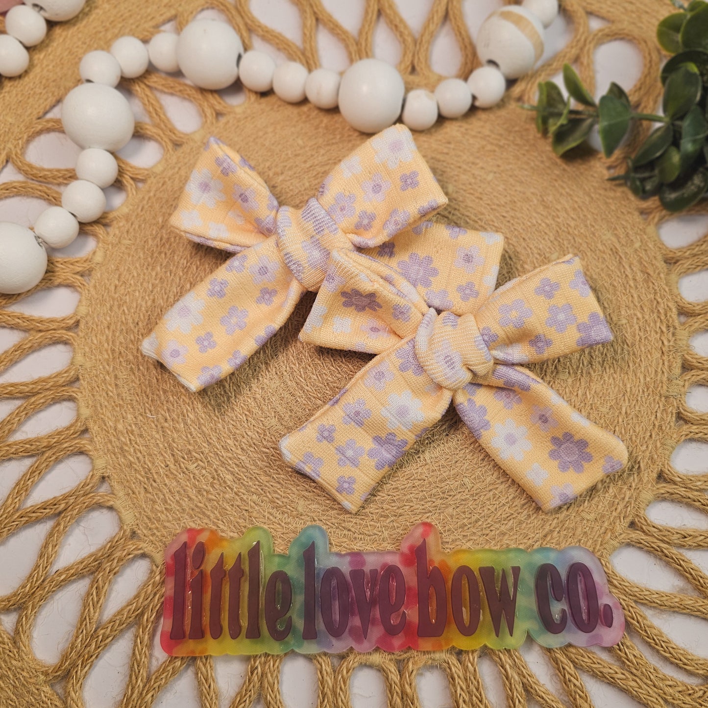 Purple & Yellow Flowers | Pointelle