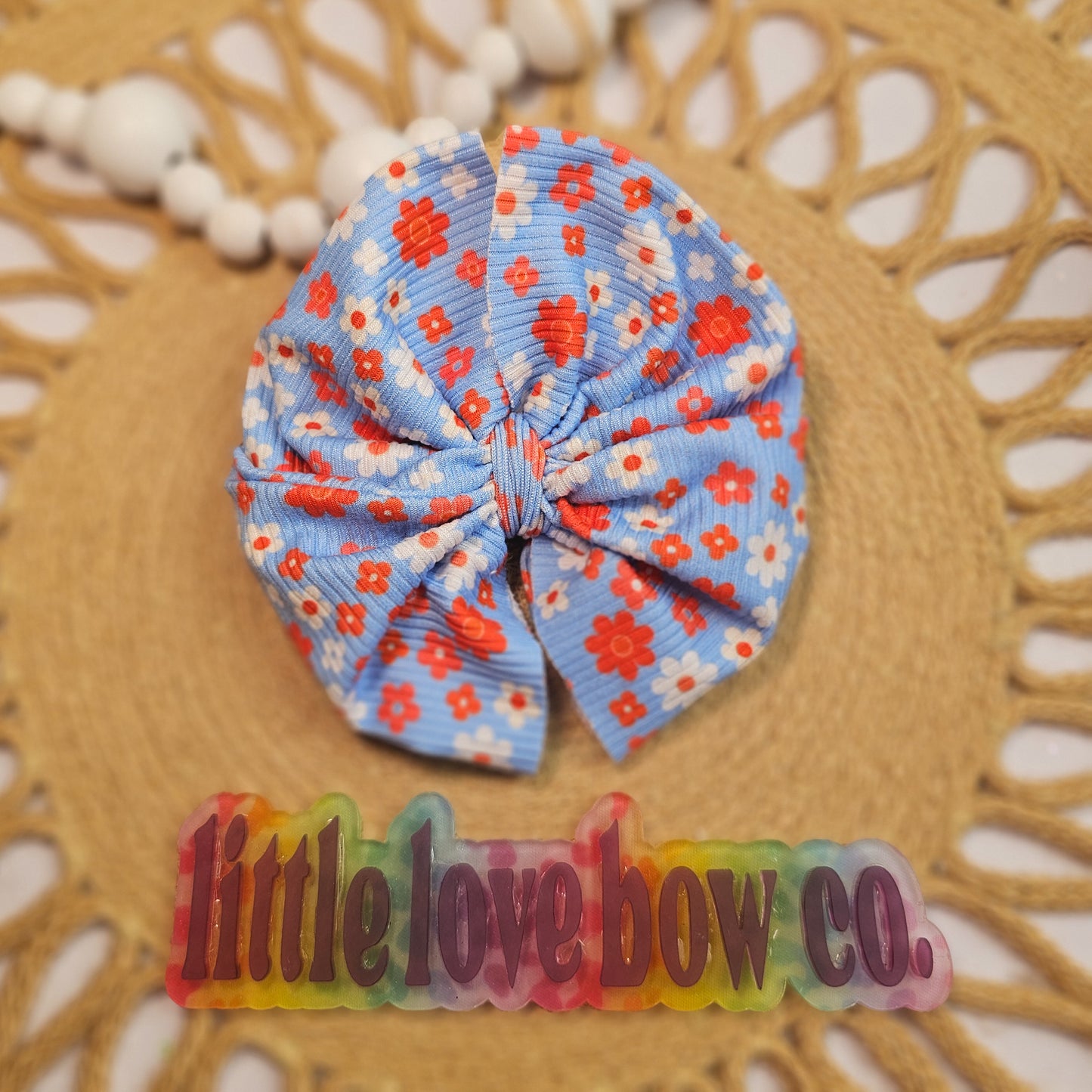 Rib Red & Blue Flowers