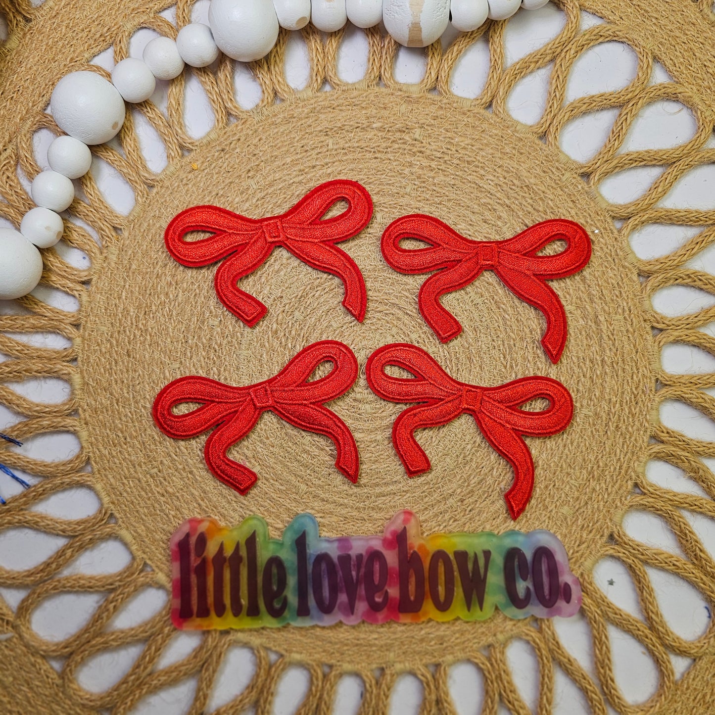 Red Coquette Bow Patch
