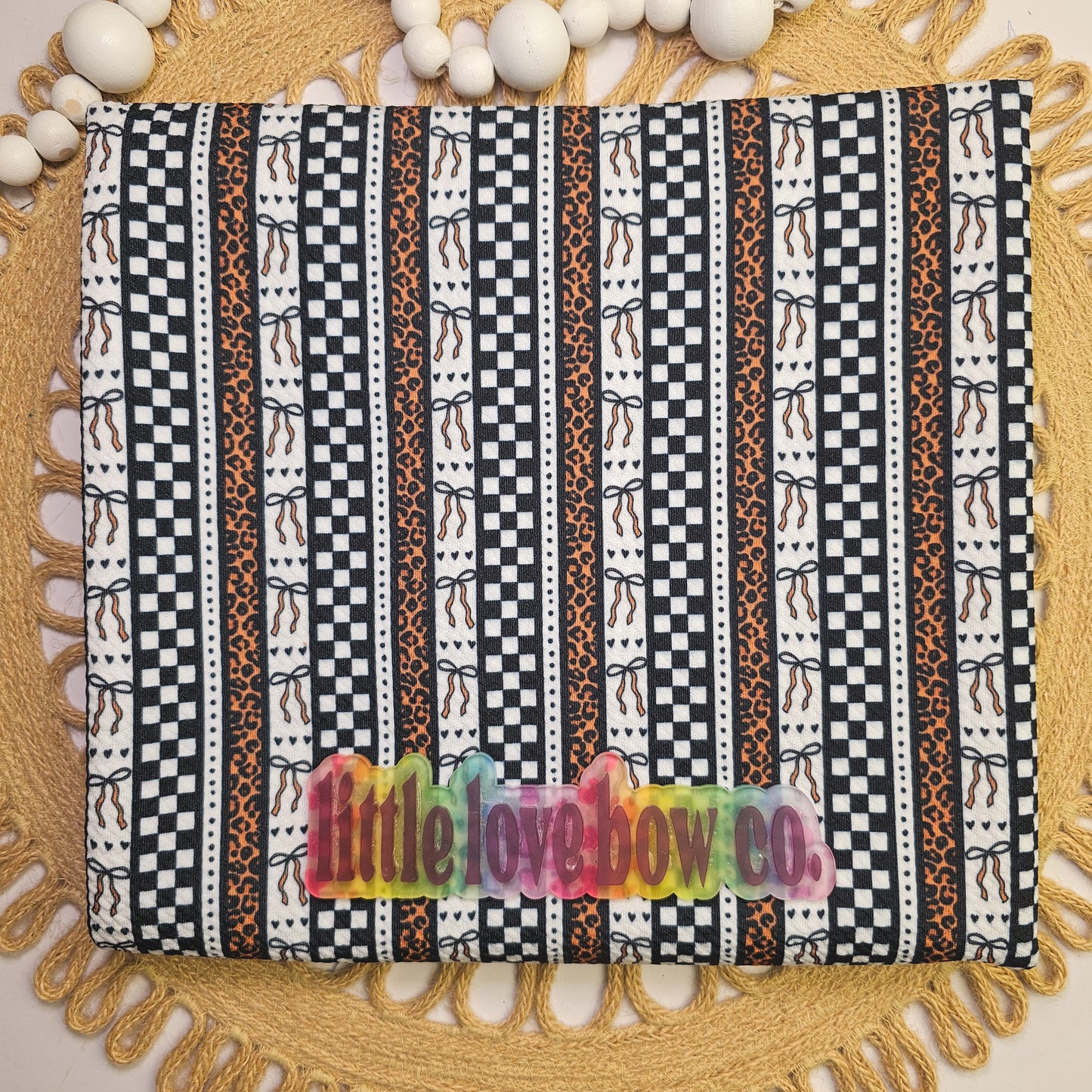 Light Leopard Print & Checkered Stripes