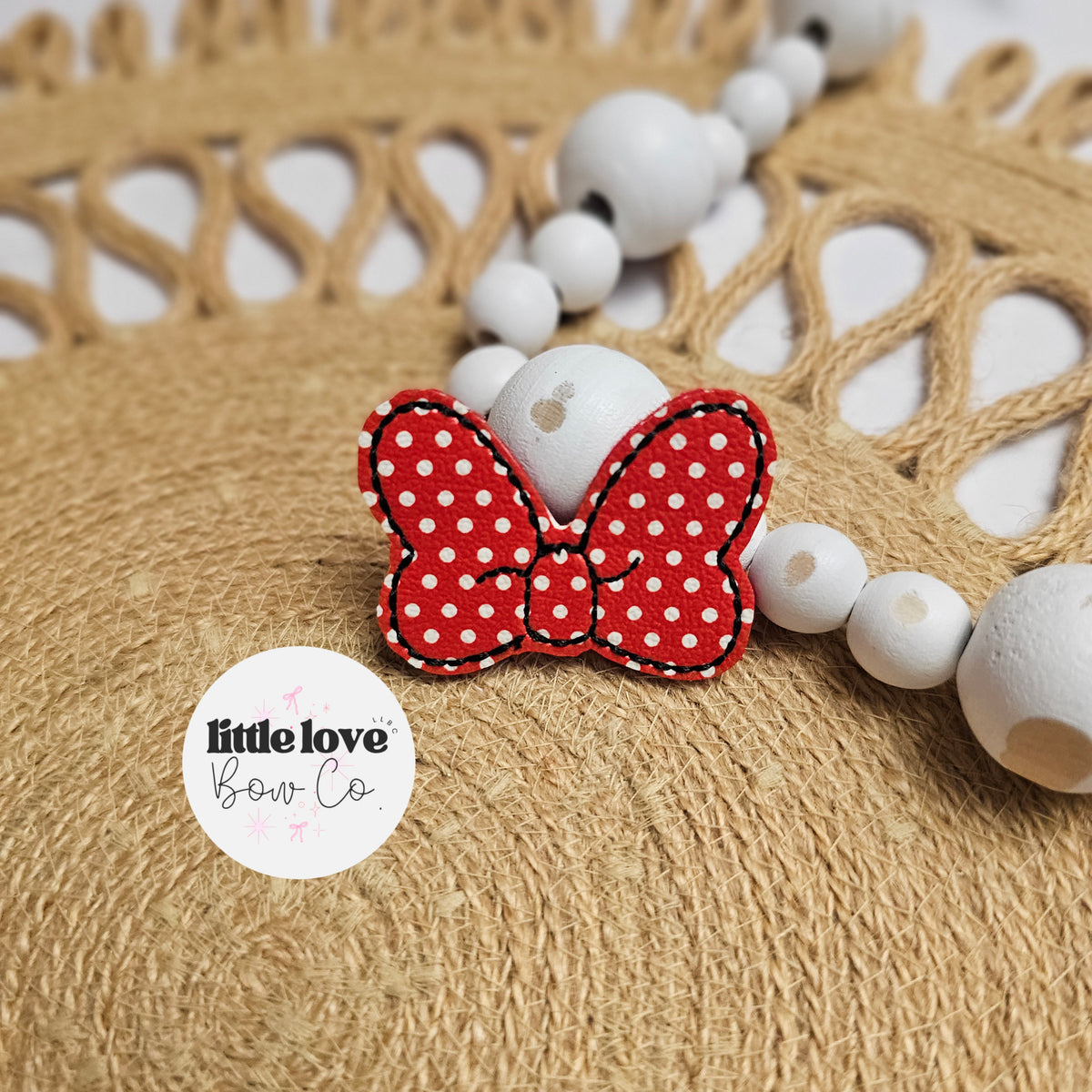 Red Mouse Bow Feltie