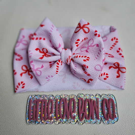 Infant 5" Single Wrap Candy Cane Bows