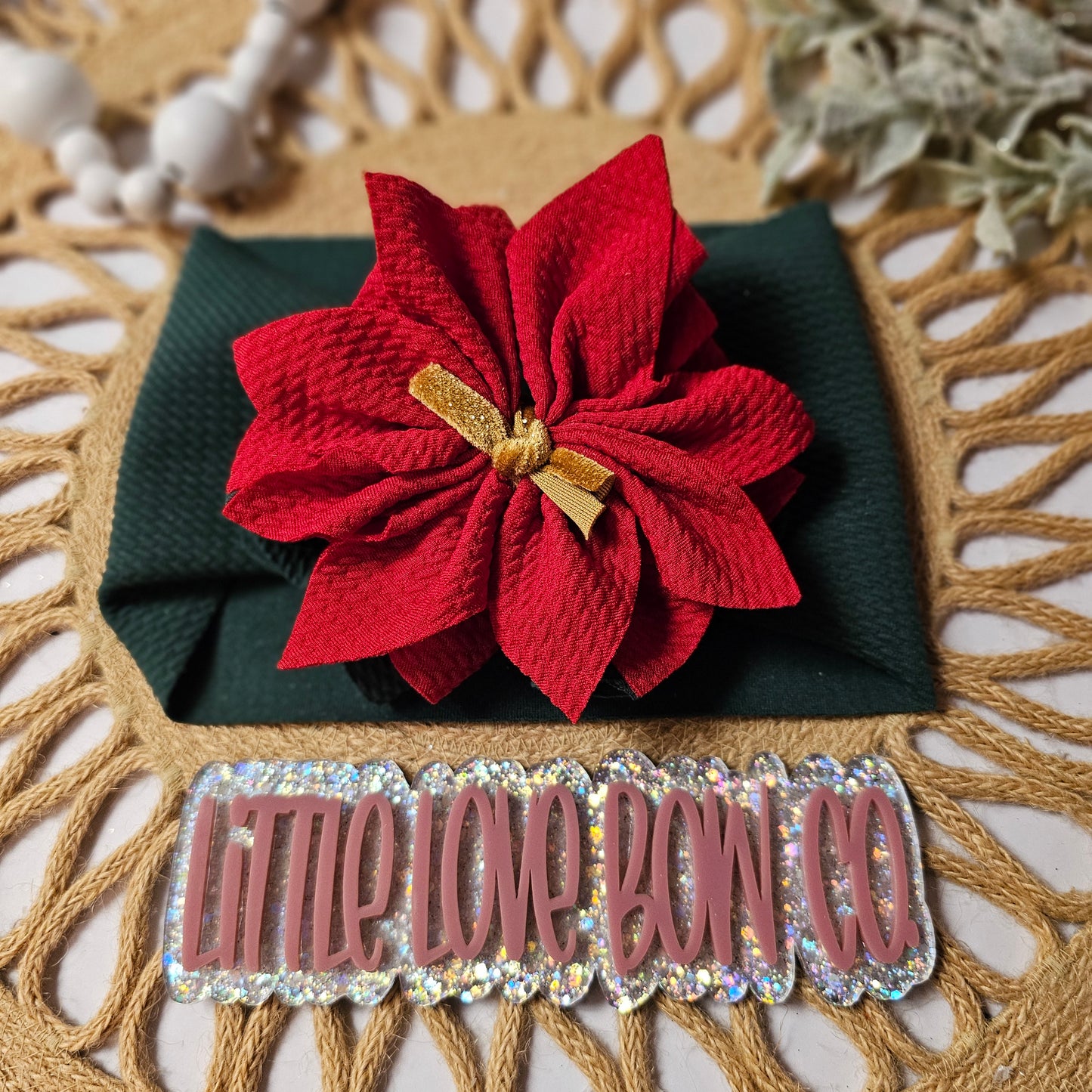 Poinsetta Flower Bow