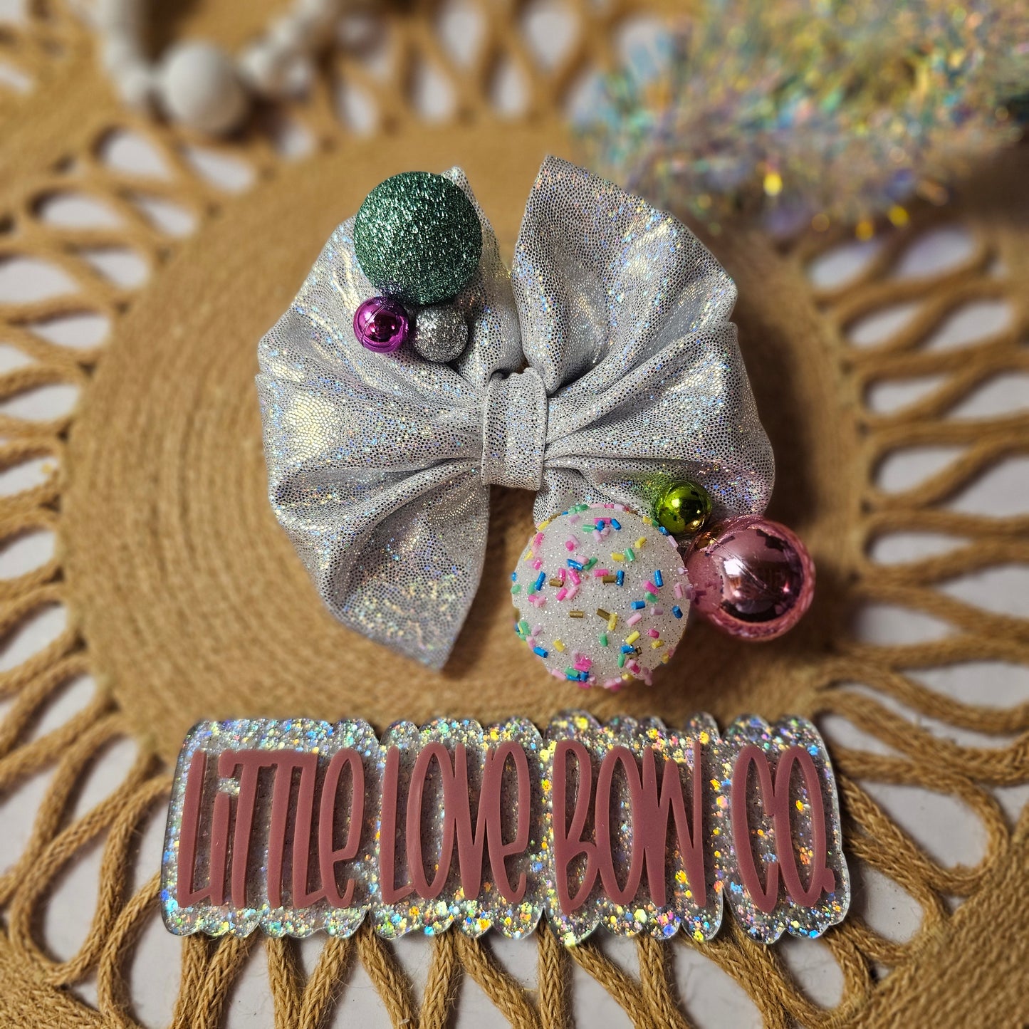 OOAK 5" Messy Light Up Bow (specify on nylon or clip in checkout notes)