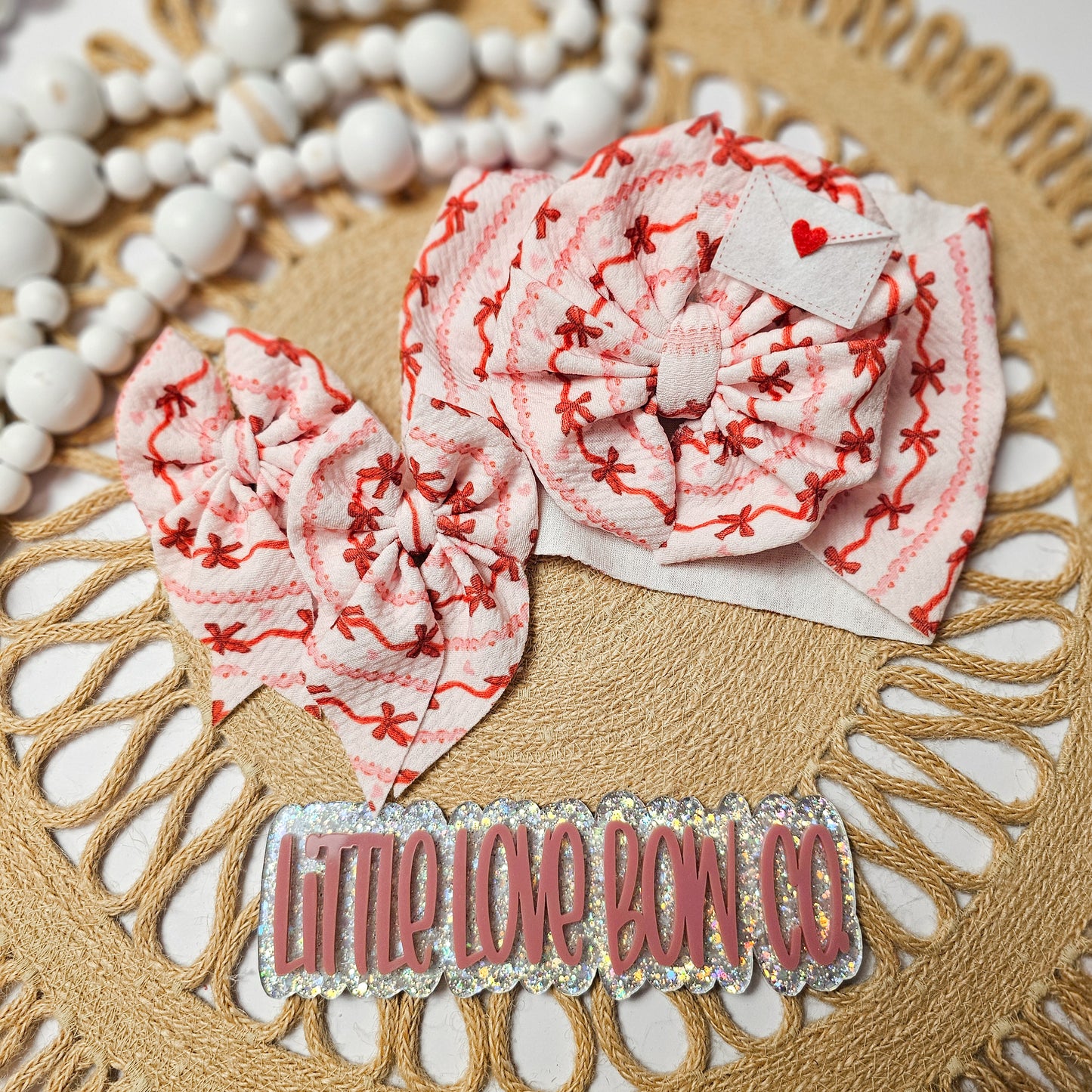 Red Lace Bows (love mail sold seperately)