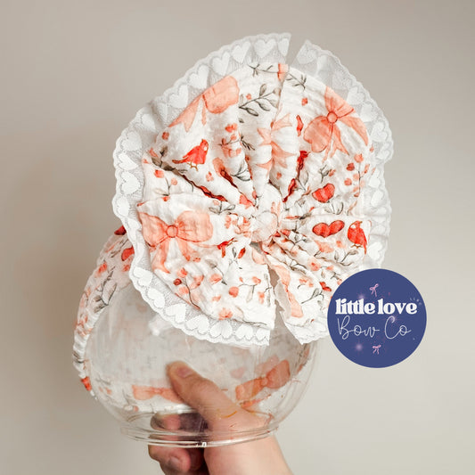 Bows & Birds Wavy Rib (lace is an add on)