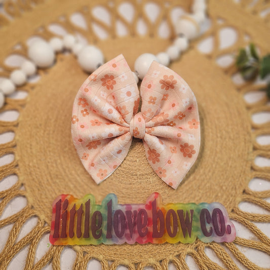 Pointelle rib copper & off white flowers