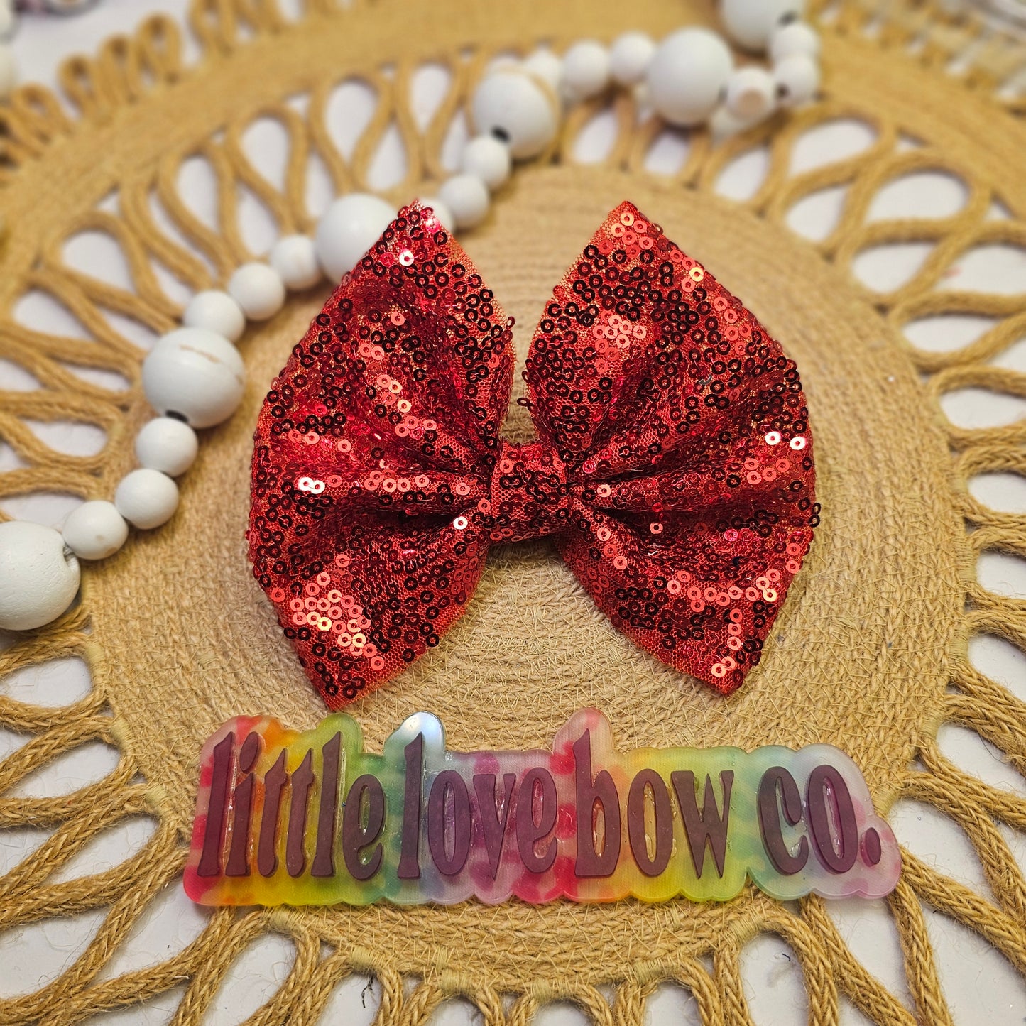 Red Sequin Mesh