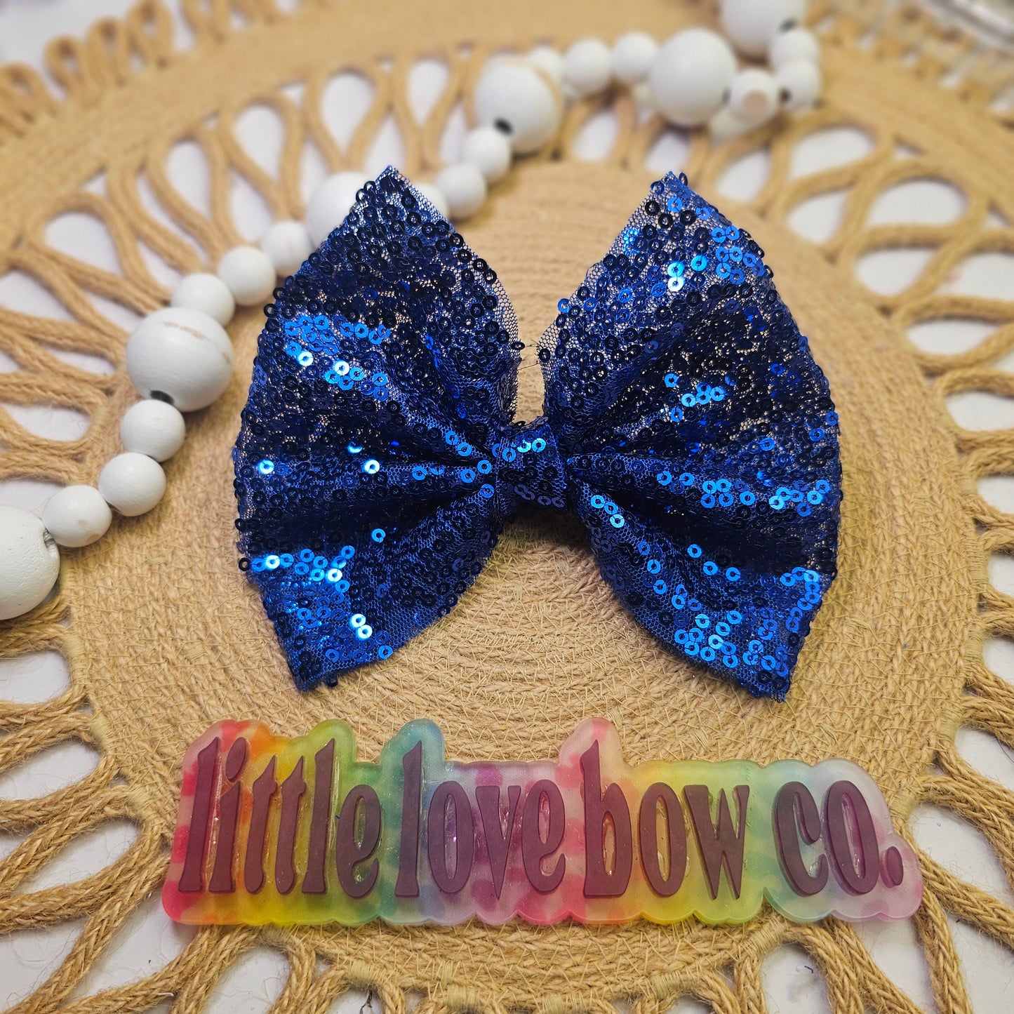 Blue Sequin Mesh