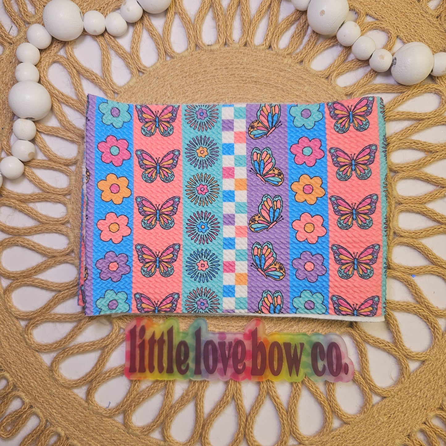 Striped Flowers & Butterflies