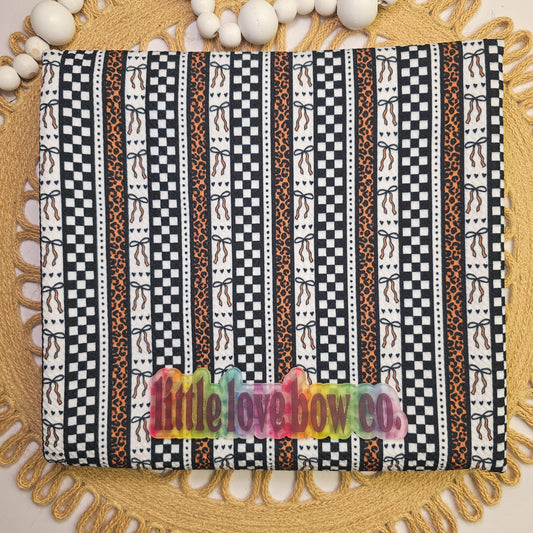 Light Leopard Print & Checkered Stripes