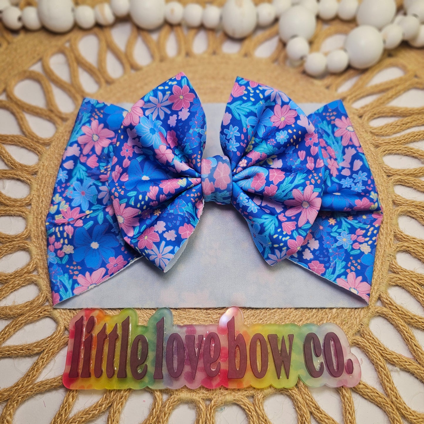 Blue & Pink Flowers Swim